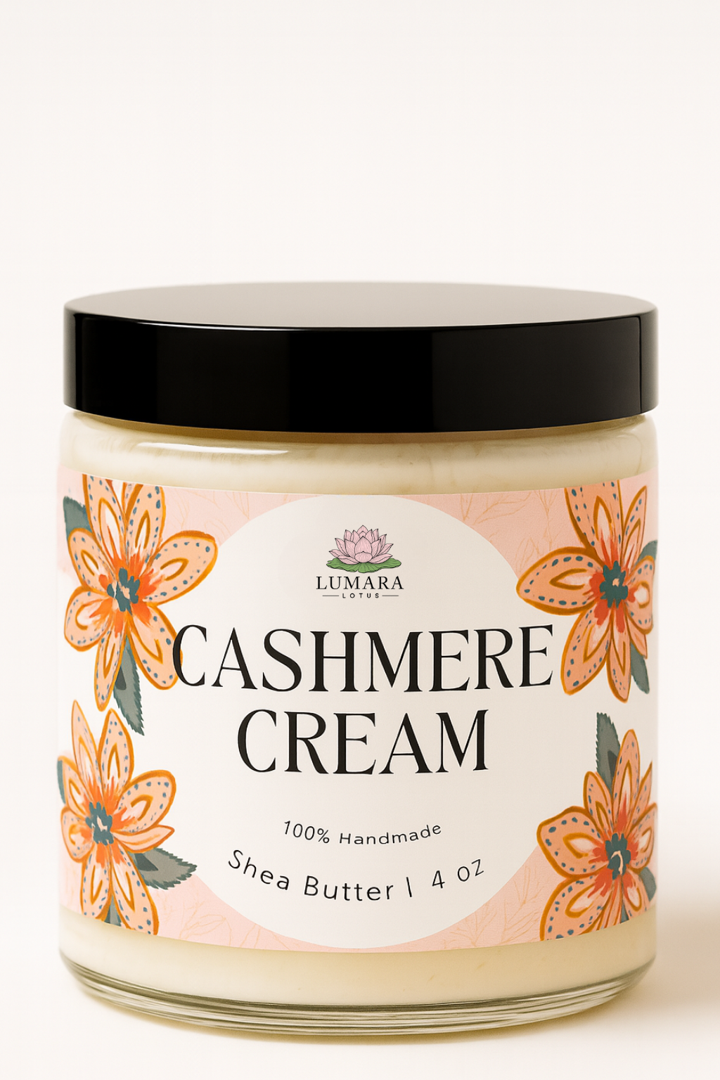 Lumara Lotus Cashmere Cream 100% Handmade Shea Butter 4oz